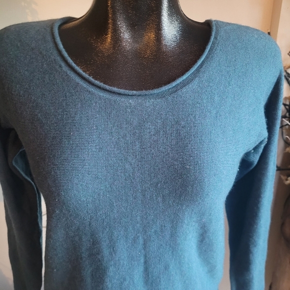 Cynthia Rowley Teal Merino Wool Sweater S - Picture 2 of 6